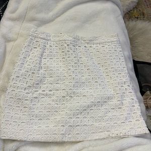 J Crew White Eyelet Skirt Sz 2